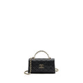 CHANEL 23P TOP HANDLE MINI FLAP BAG WITH CHAIN CAVIAR BLACK LGHW (MICROCHIP)