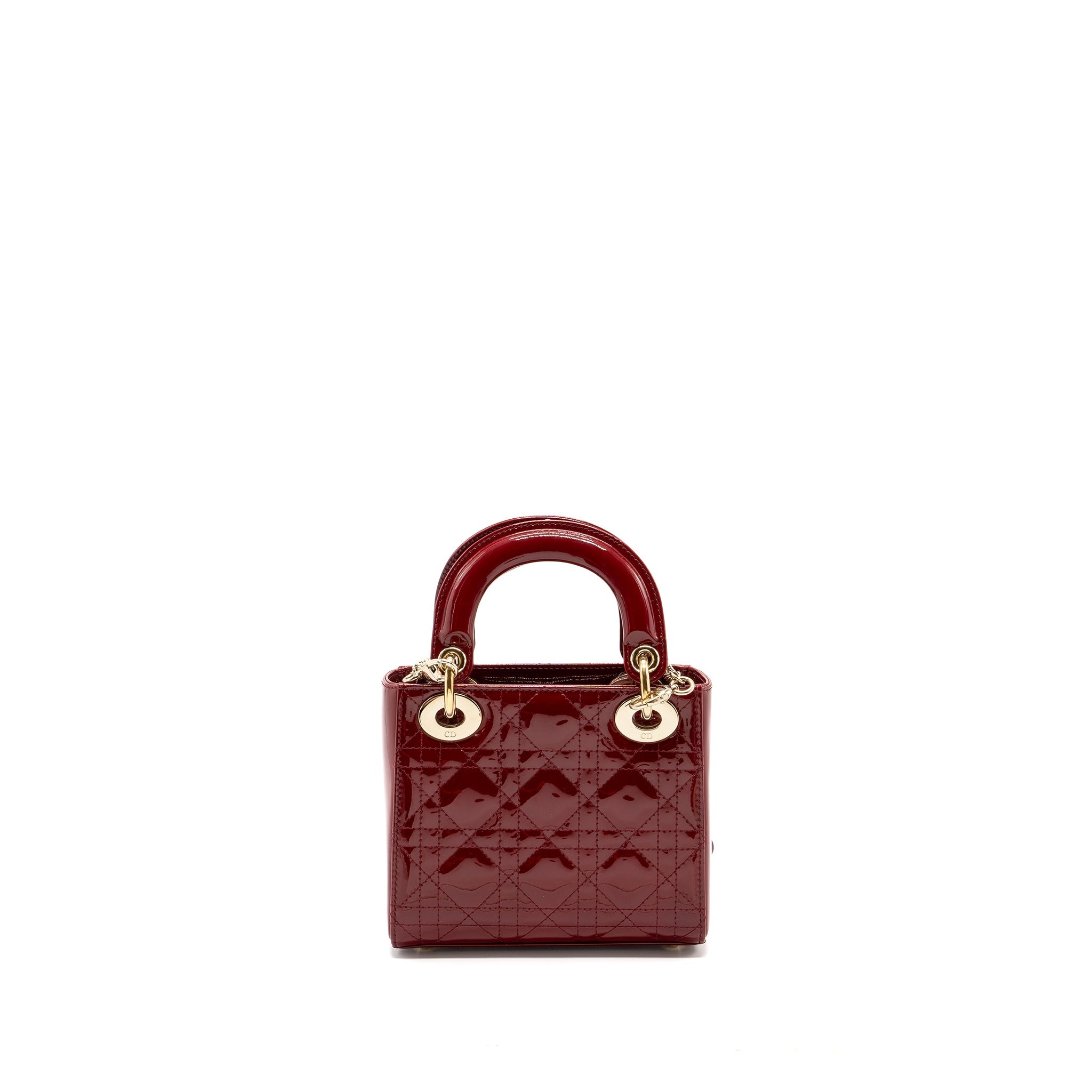 DIOR MINI LADY DIOR PATENT RED LGHW