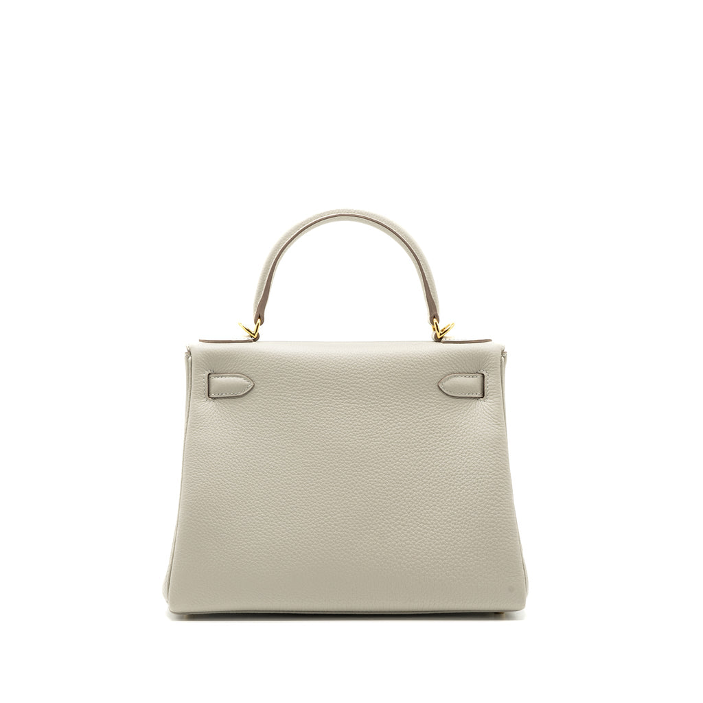 HERMES KELLY 28 TOGO LEATHER GRIS PERLE GHW