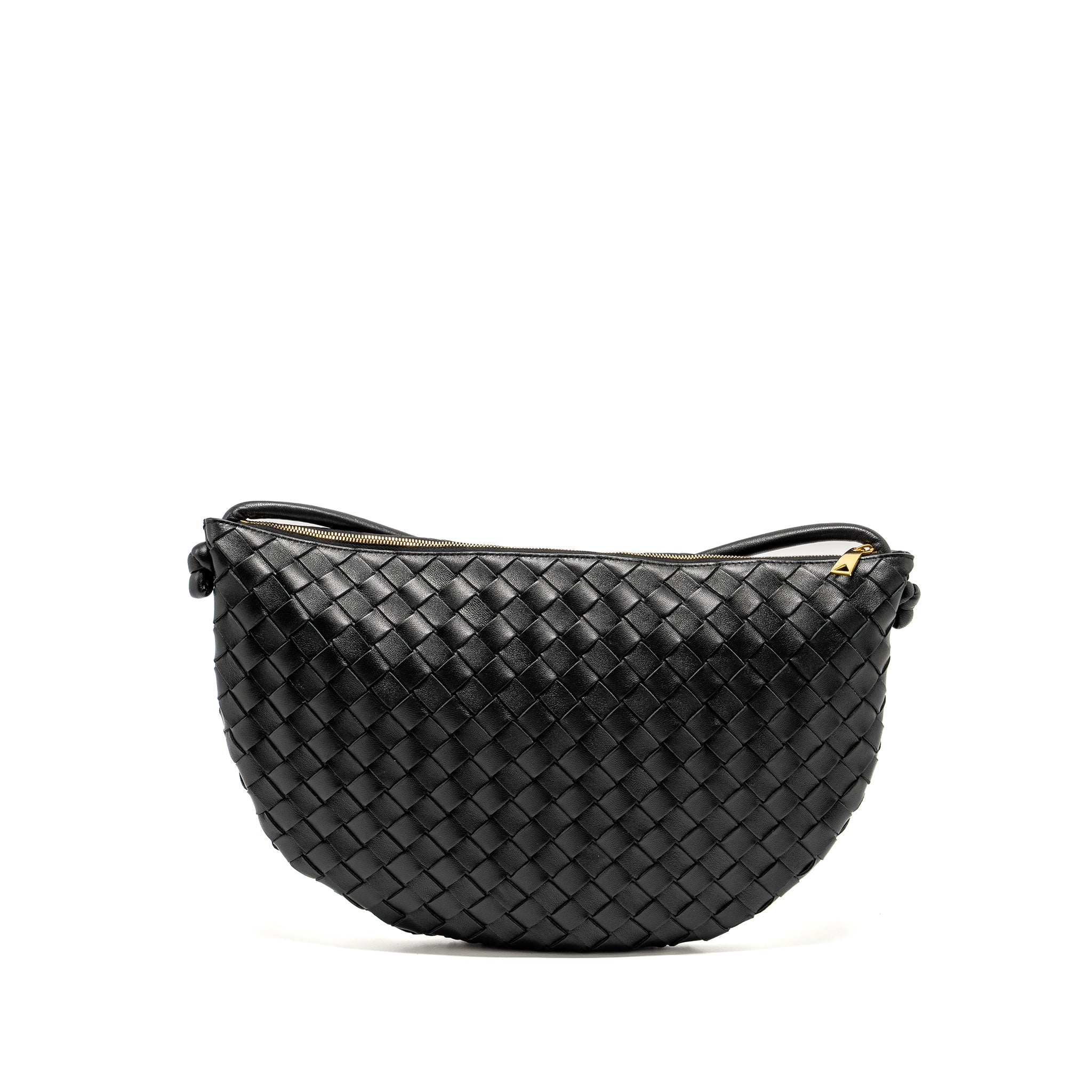 BOTTEGA VENETA MEDIUM TURN POUCH LAMBSKIN BLACK GHW