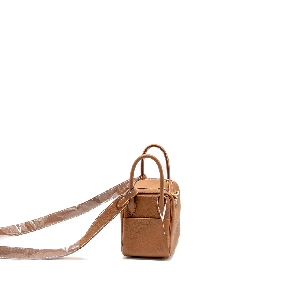HERMES MINI LINDY II CLEMENCE GOLD GHW