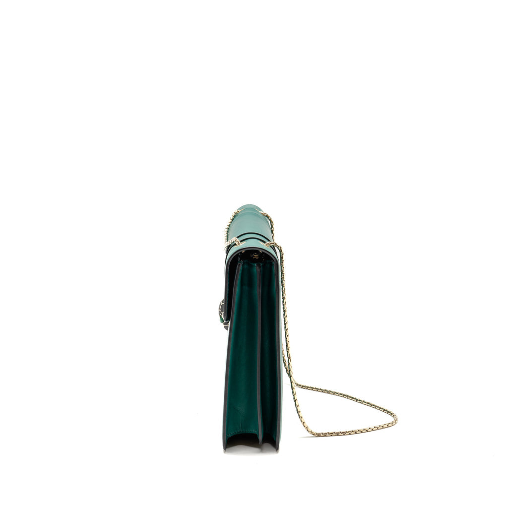 BVLGARI SERPENTI FOREVER SHOULDER BAG CALFSKIN GREEN LGHW