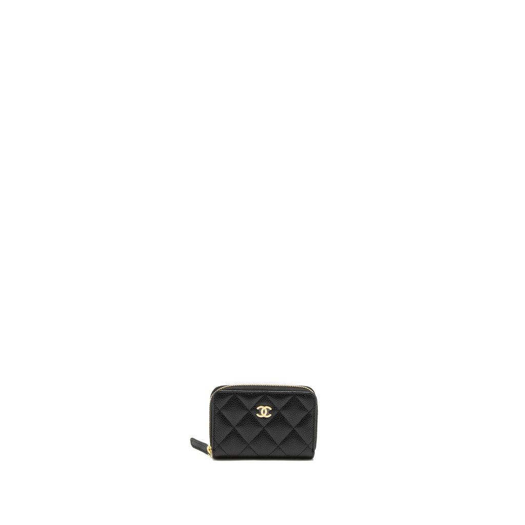 CHANEL ZIP CARD HOLDER CAVIAR BLACK GWH (MICROCHIP)