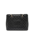 CHANEL GRAND SHOPPING TOTE/GST CAVIAR BLACK SHW