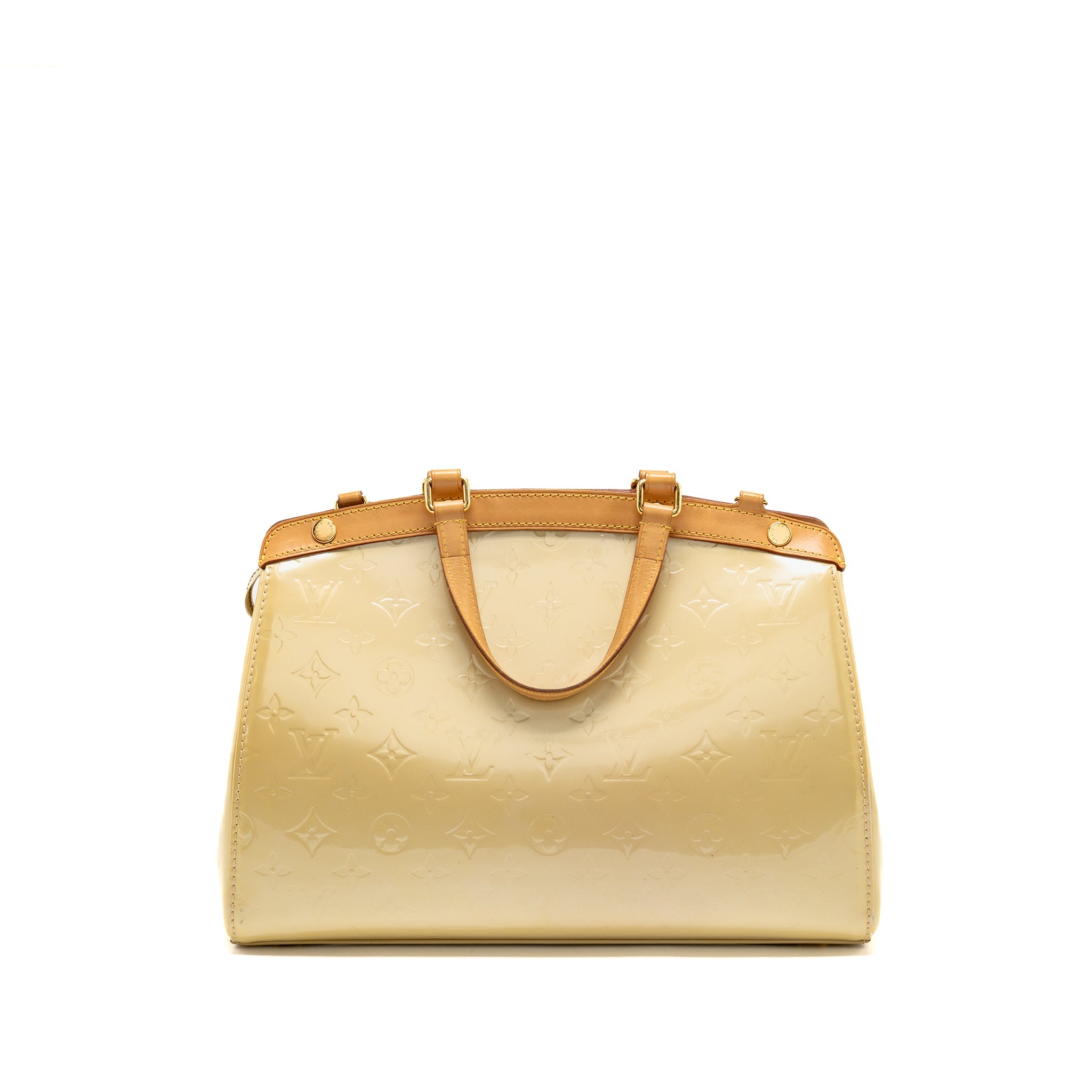 LOUIS VUITTON VERNIS BREA MM PATENT MONOGRAM LIGHT BEIGE GHW
