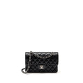 CHANEL SMALL CLASSIC DOUBLE FLAP BAG CAVIAR BLACK SHW (MICROCHIP)