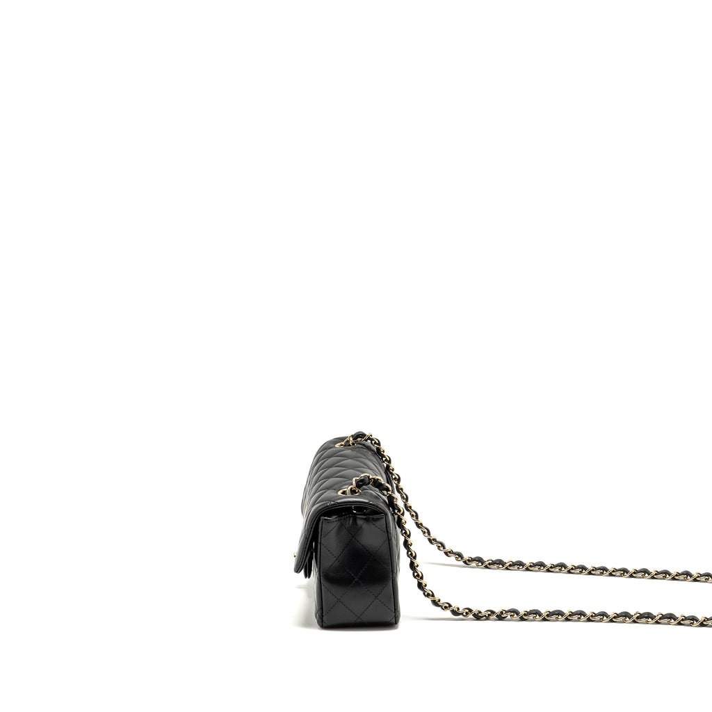 CHANEL MINI RECTANGULAR FLAP BAG LAMBSKIN BLACK LGHW (MICROCHIP)