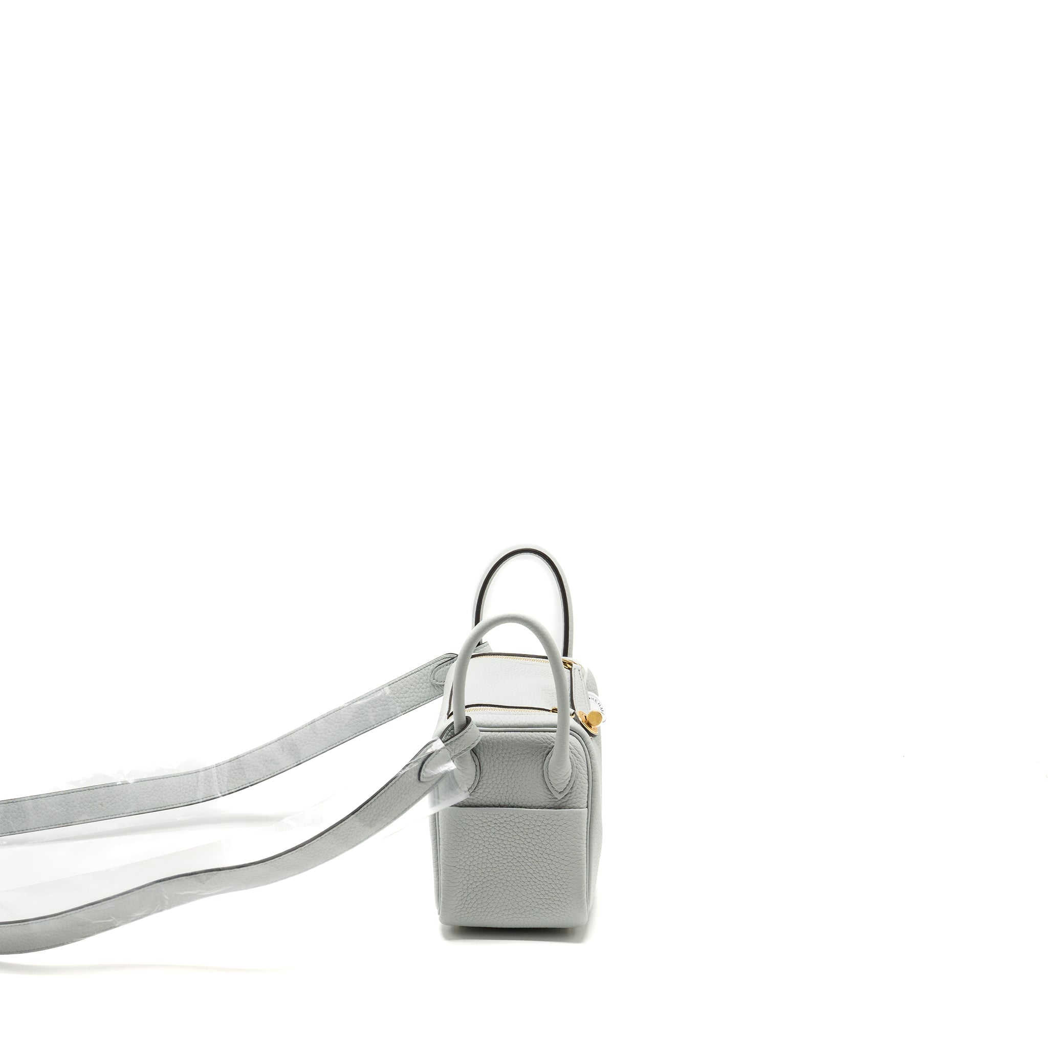 HERMES MINI LINDY CLEMENCE BLUE PALE GHW