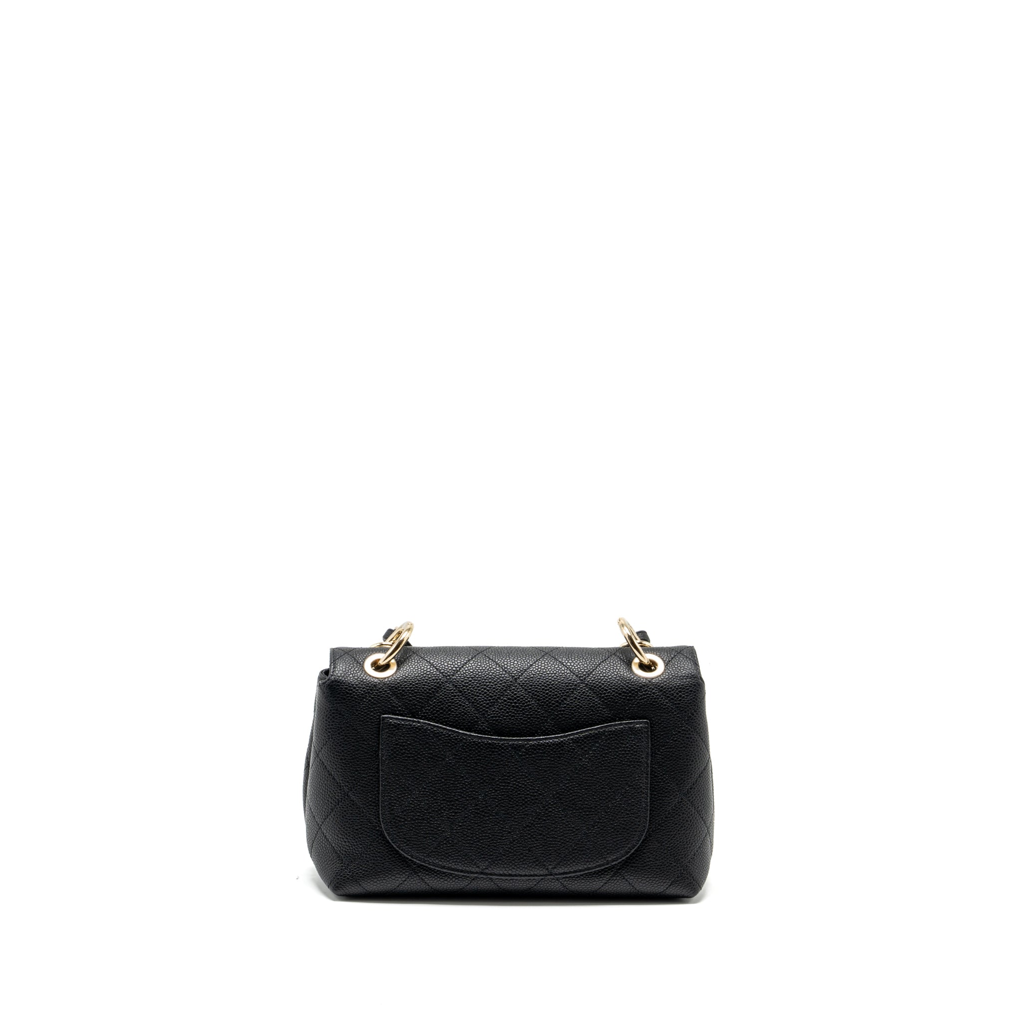 CHANEL CHAIN HANDLE FLAP BAG QUILTED CALFSKIN BLACK LGHW
