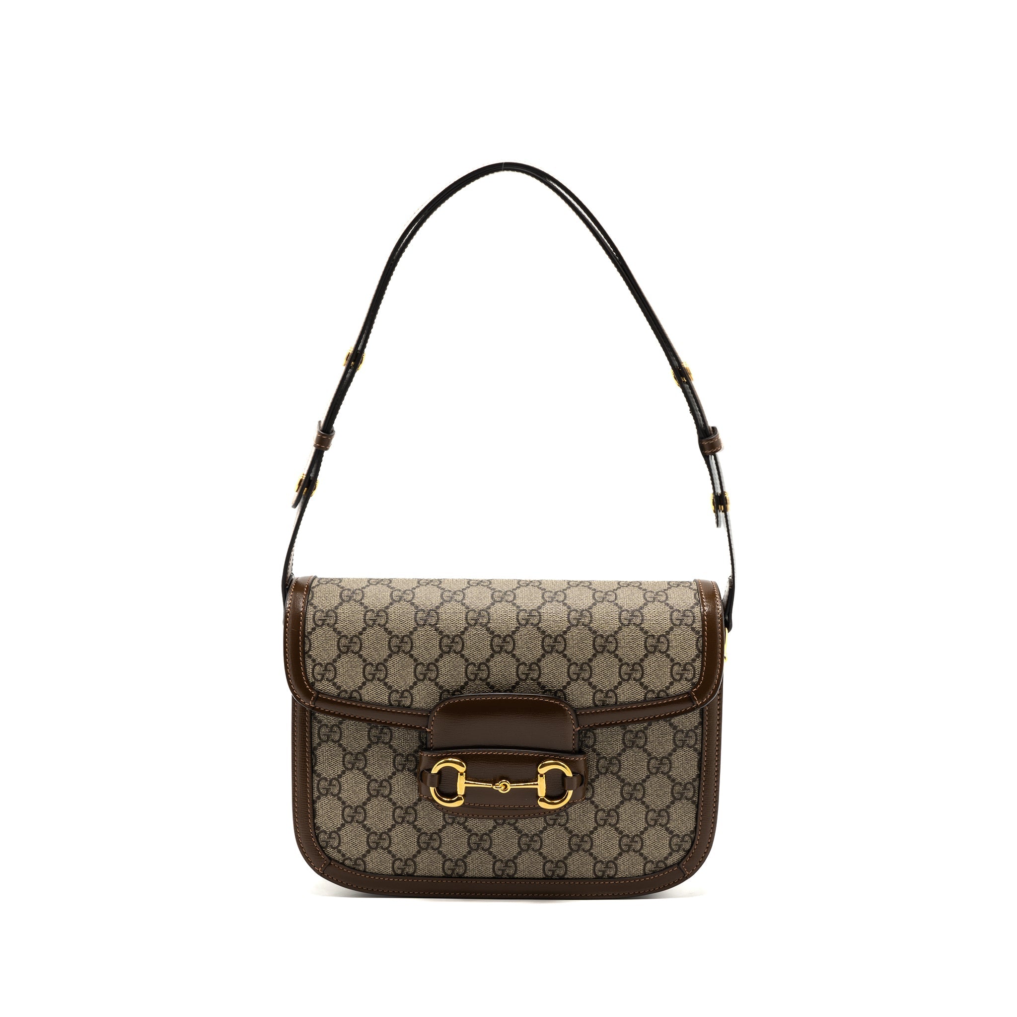 GUCCI HORSEBIT 1955 SHOULDER BAG GG SUPREME CANVAS/ LEATHER BROWN GHW