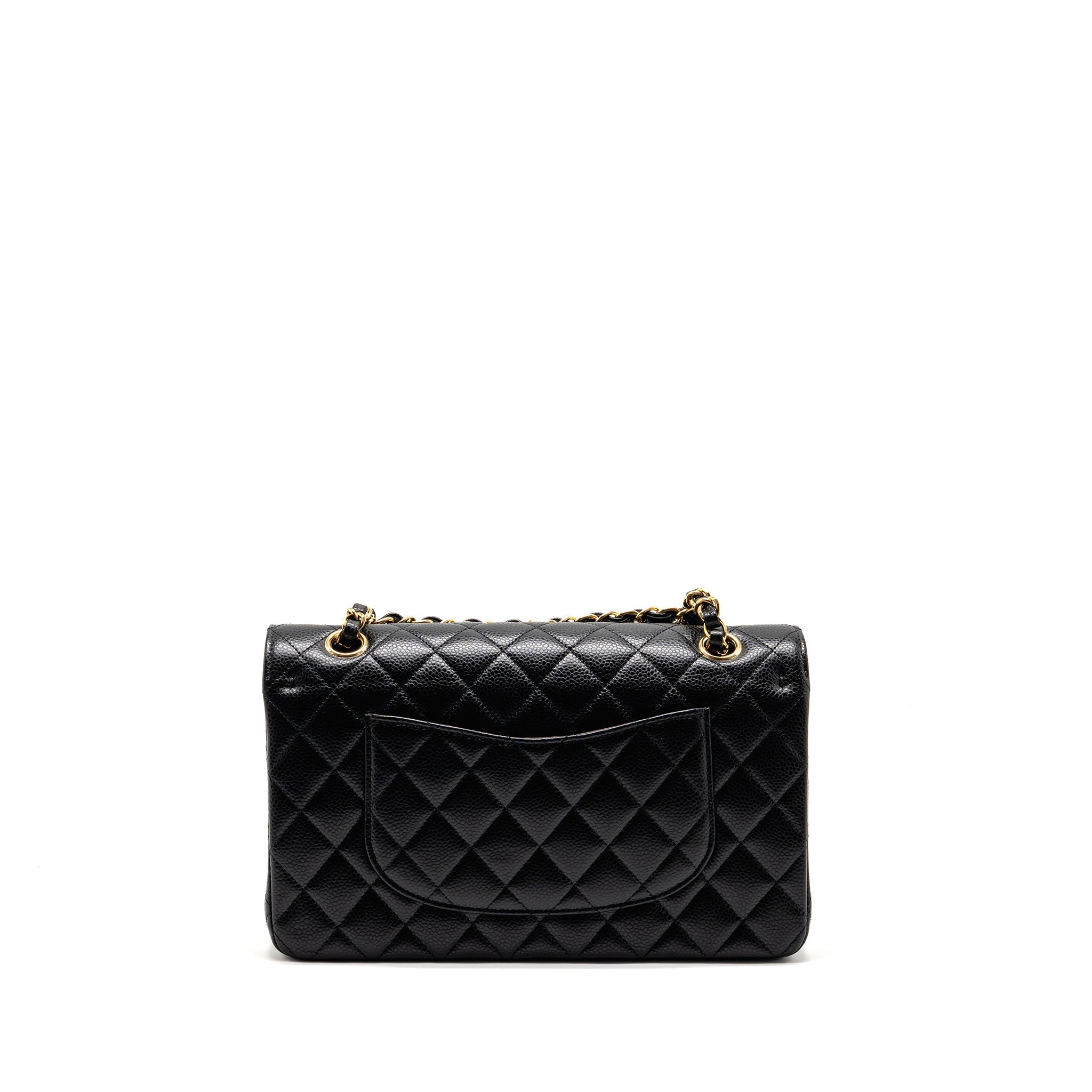 CHANEL MEDIUM CLASSIC DOUBLE FLAP BAG CAVIAR BLACK GHW(MICROCHIP)