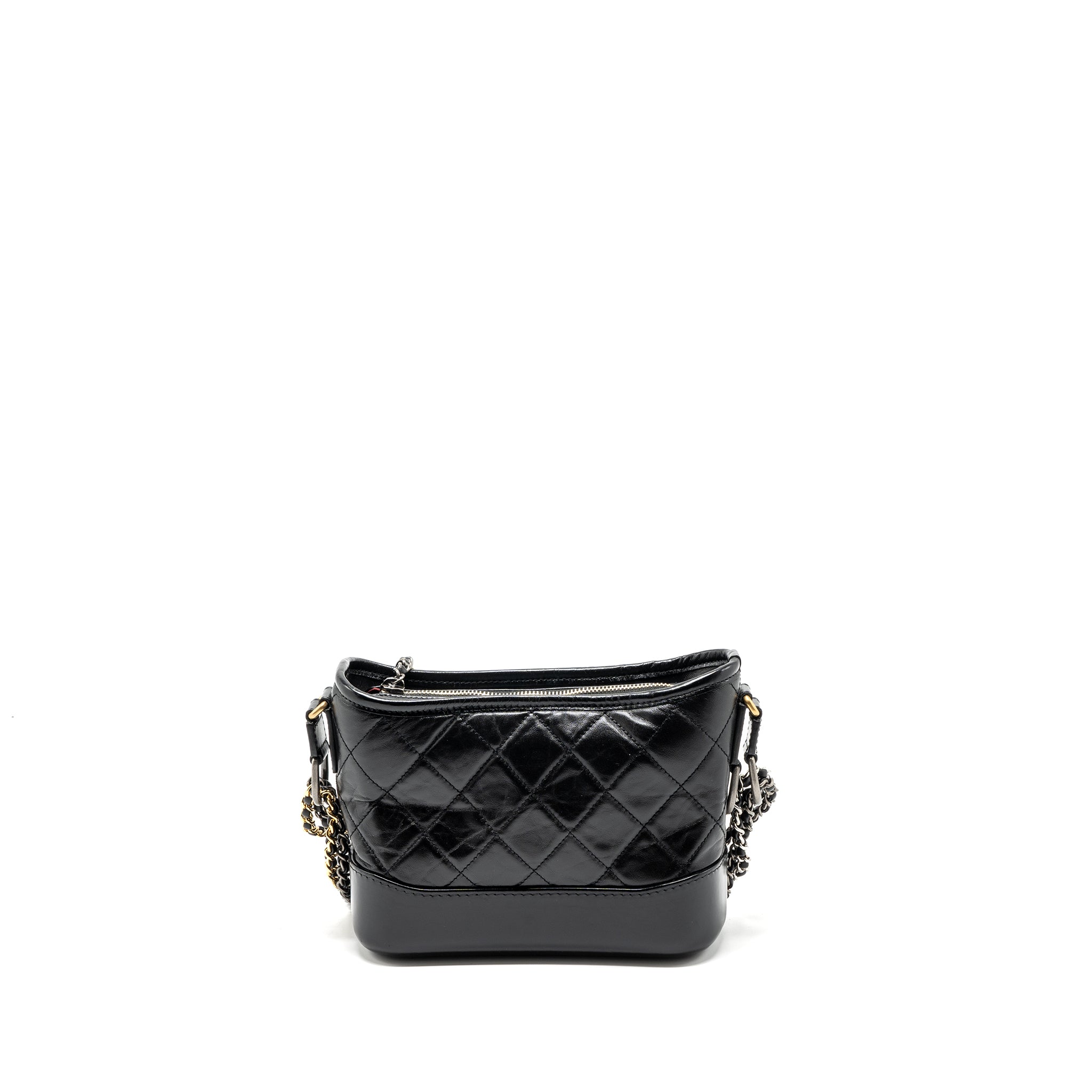 CHANEL SMALL GABRIELLE HOBO BAG AGED CALFSKIN BLACK MULTICOLOUR HARDWARE