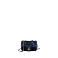 CHANEL SUPER MINI FLAP BAG SEQUIN DARK BLUE / BLACK SHW