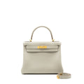 HERMES KELLY 28 TOGO LEATHER GRIS PERLE GHW