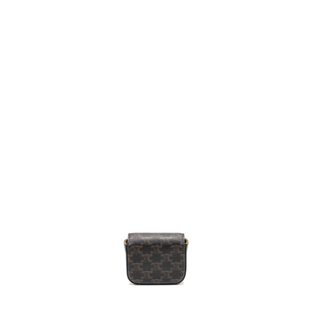 CELINE CLAUDE TRIOMPHE CANVAS / CALFSKIN TAN GHW