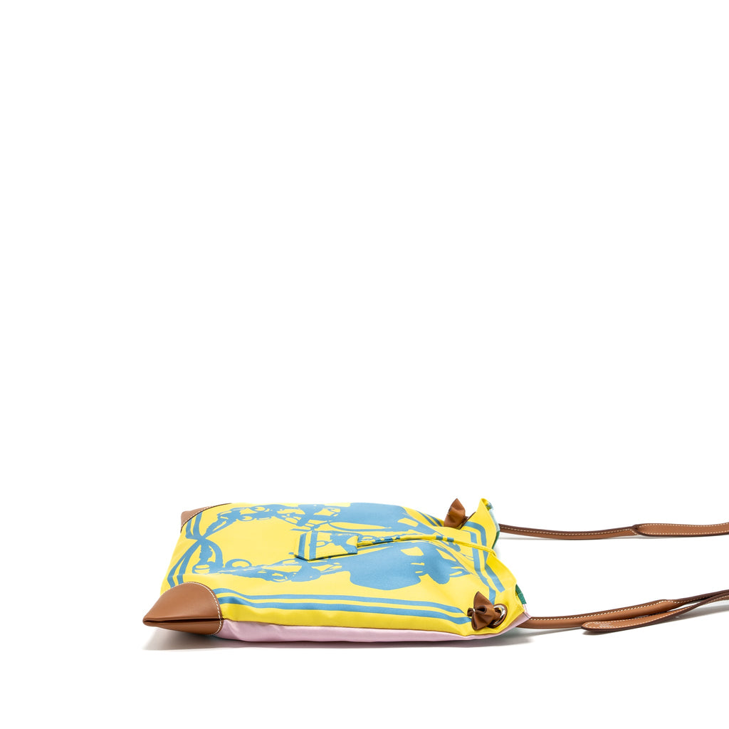 HERMES SILKCITY 33 SHOULDER BAG JAUNE DE NAPLES / VERT VERONESE / GOLD SHW
