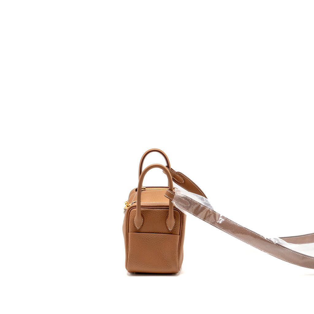 HERMES MINI LINDY II CLEMENCE GOLD GHW