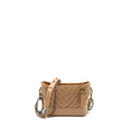 CHANEL SMALL CHEVRON GABRIELLE HOBO BAG CALFSKIN BEIGE MULTICOLOUR HARDWARE