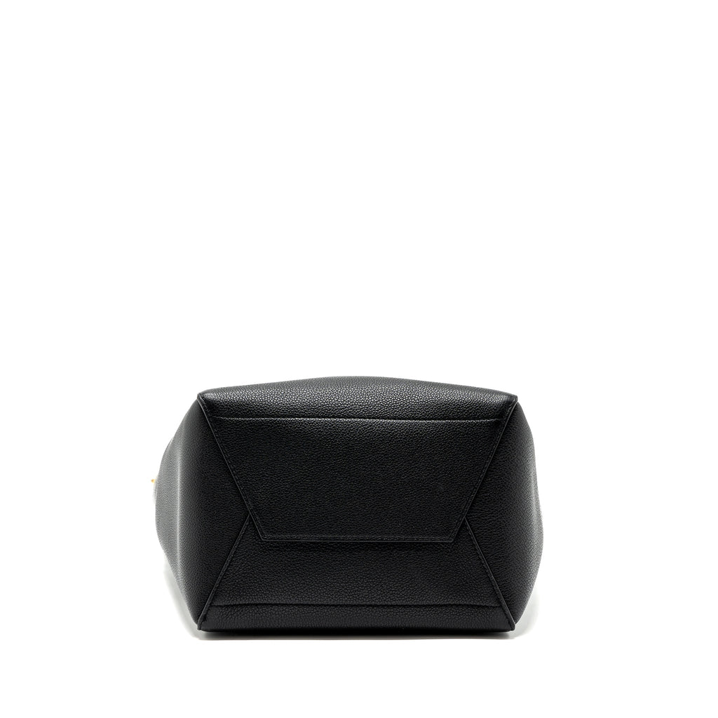 CELINE SANGLE BUCKET BAG GRAINED CALFSKIN BLACK GHW