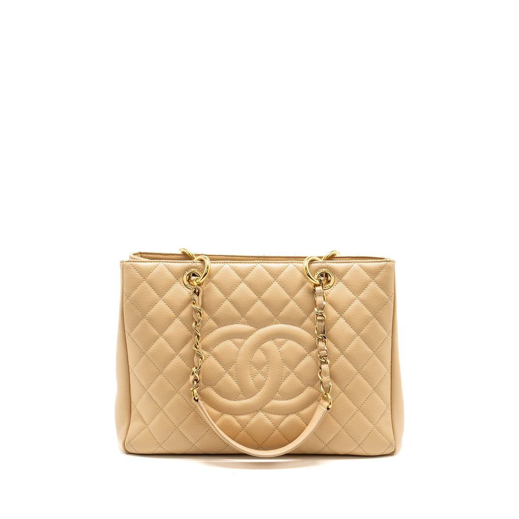 CHANEL GRAND SHOPPING TOTE BAG CAVIAR BEIGE GHW