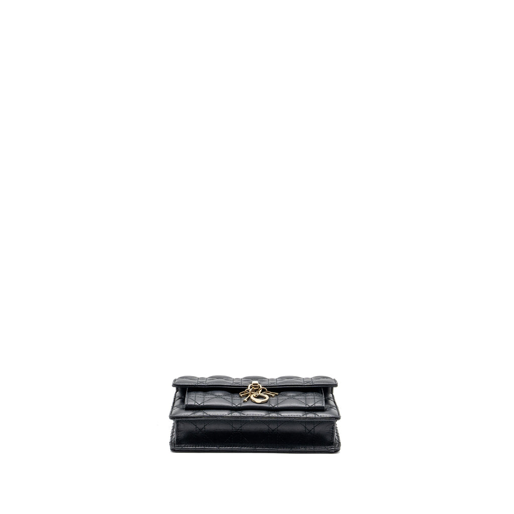 DIOR MY DIOR DAILY CHAIN POUCH LAMBSKIN BLACK LGHW
