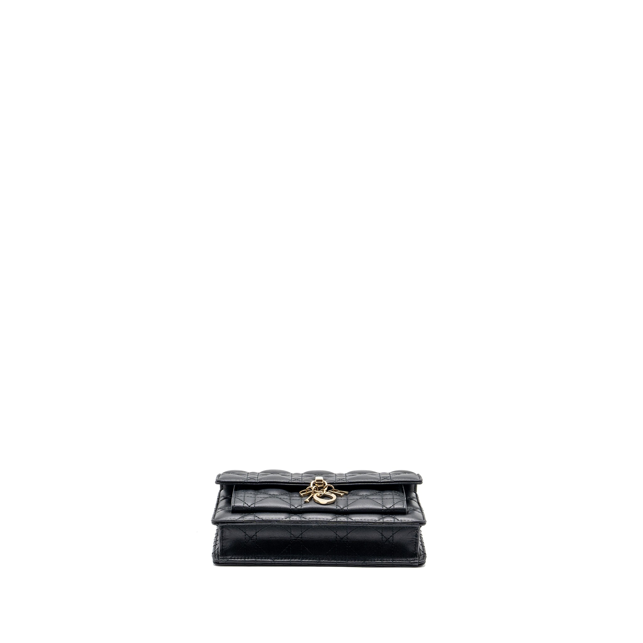 DIOR MY DIOR DAILY CHAIN POUCH LAMBSKIN BLACK LGHW
