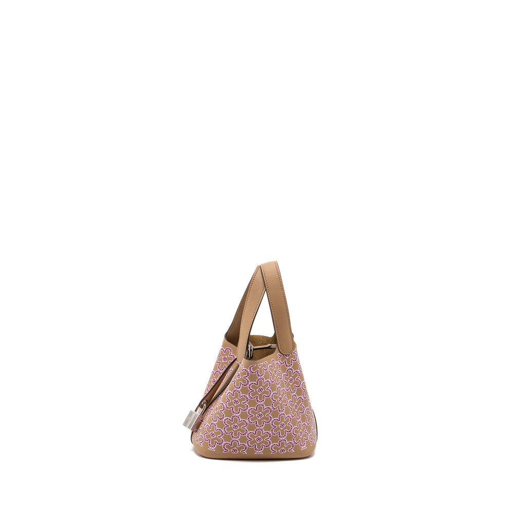 HERMES LUCKY DAISY MICRO PICOTIN SWIFT CHAI-ROSE-BLANC/CHAI SHW