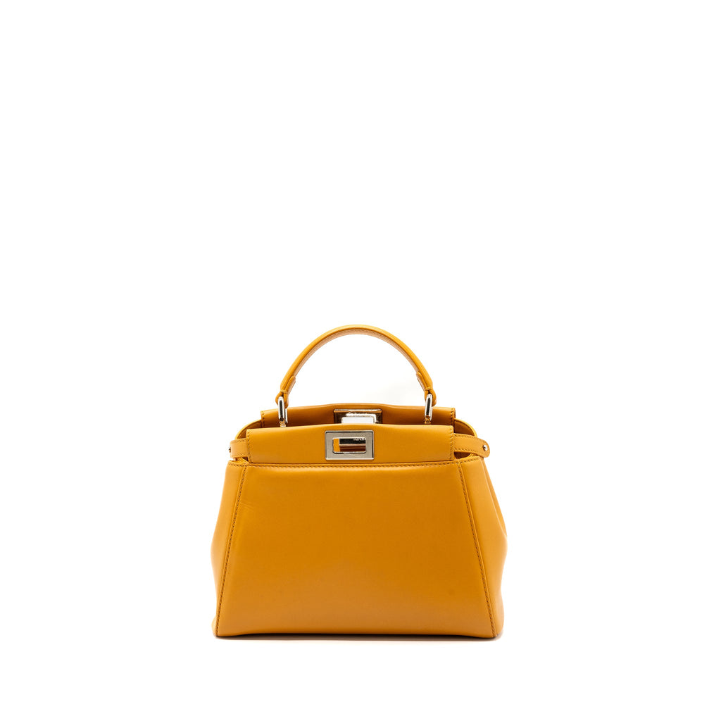FENDI MINI PEEKABOO LAMBSKIN BRIGHT YELLOW SHW