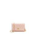 CHANEL PEARL CRUSH WALLET ON CHAIN LAMBSKIN LIGHT PINK GHW (MICROCHIP)
