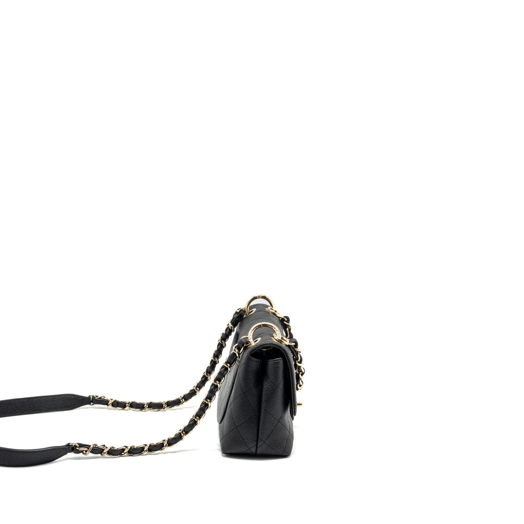 CHANEL CHAIN HANDLE FLAP BAG QUILTED CALFSKIN BLACK LGHW