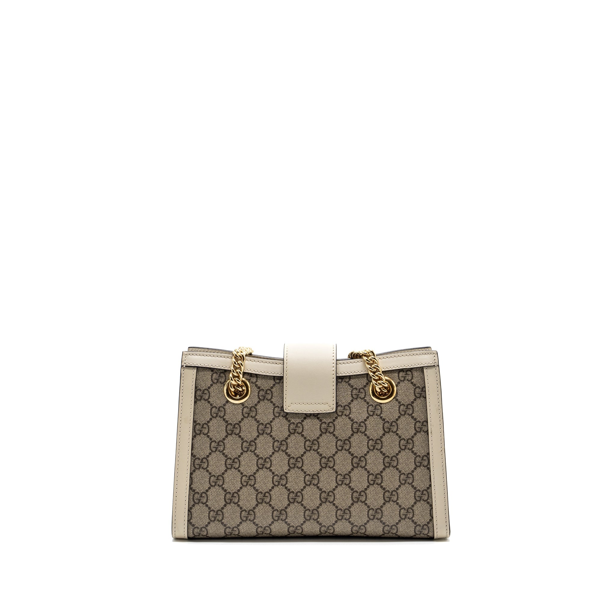GUCCI PADLOCK SMALL SHOULDER BAG GG SUPREME CANVAS / LEATHER WHITE GHW