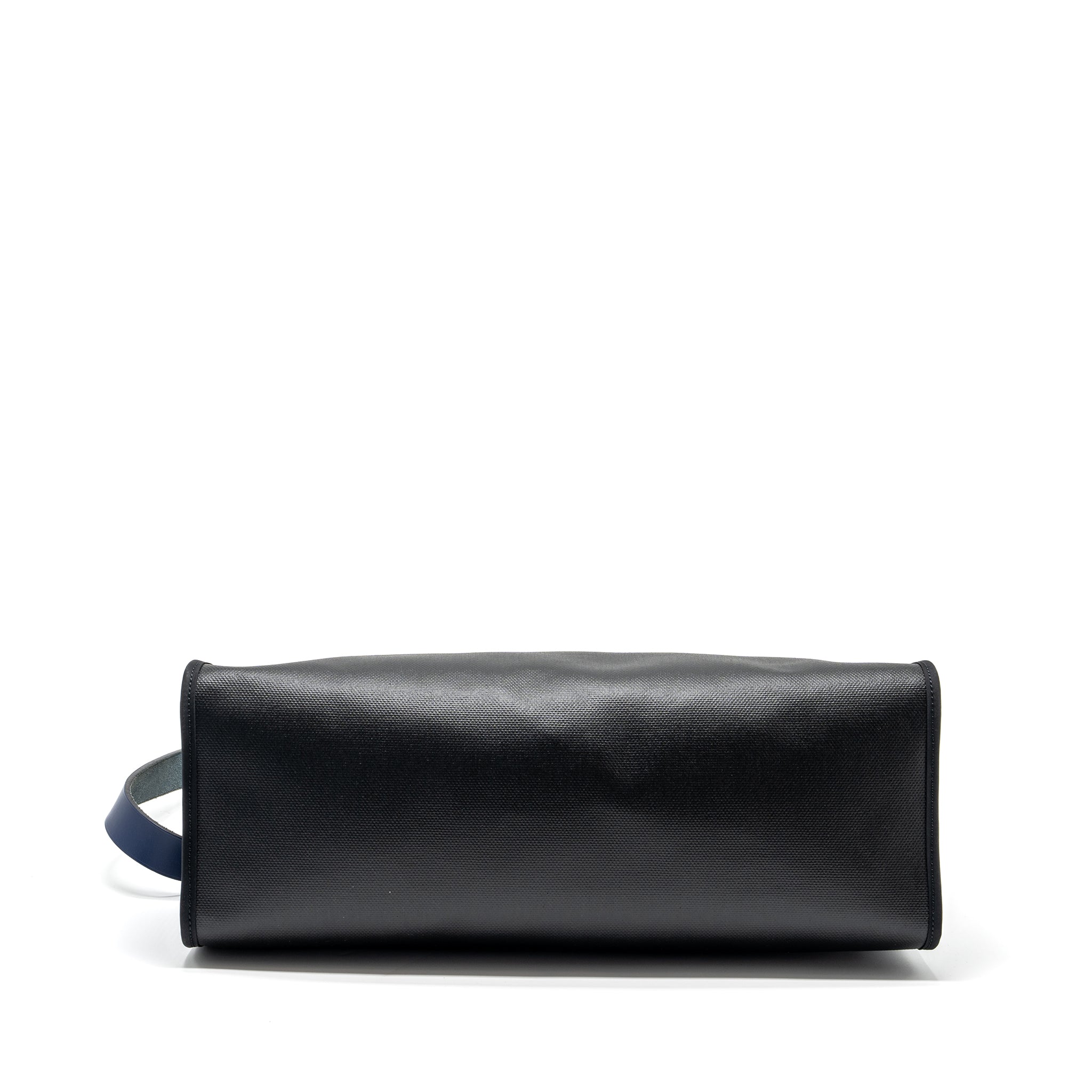 HERMES HERBAG ZIP 39 BAG BERLINE CANVAS/LEATHER BLACK/BLUE SHW