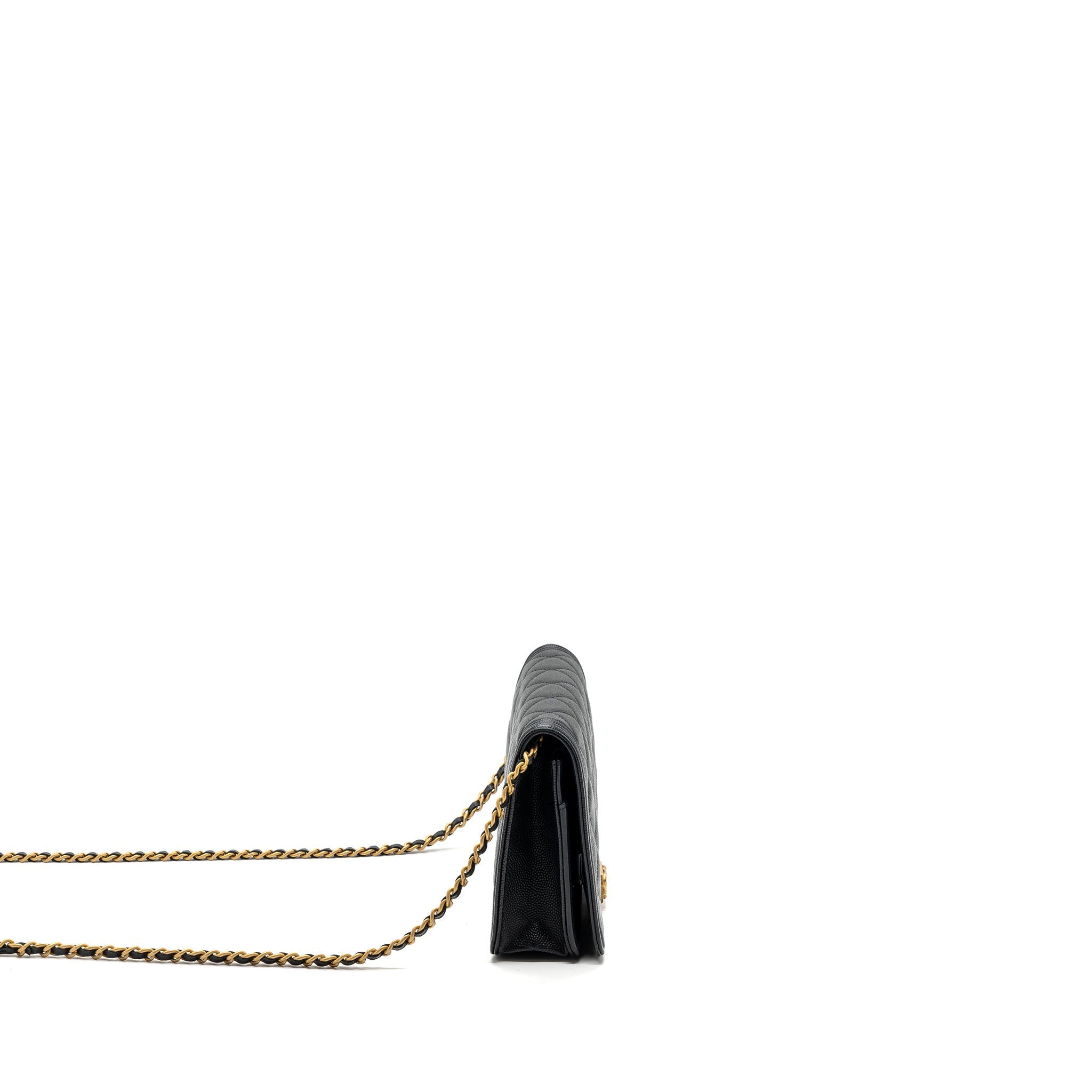 CHANEL BOY WALLET ON CHAIN CAVIAR BLACK GHW
