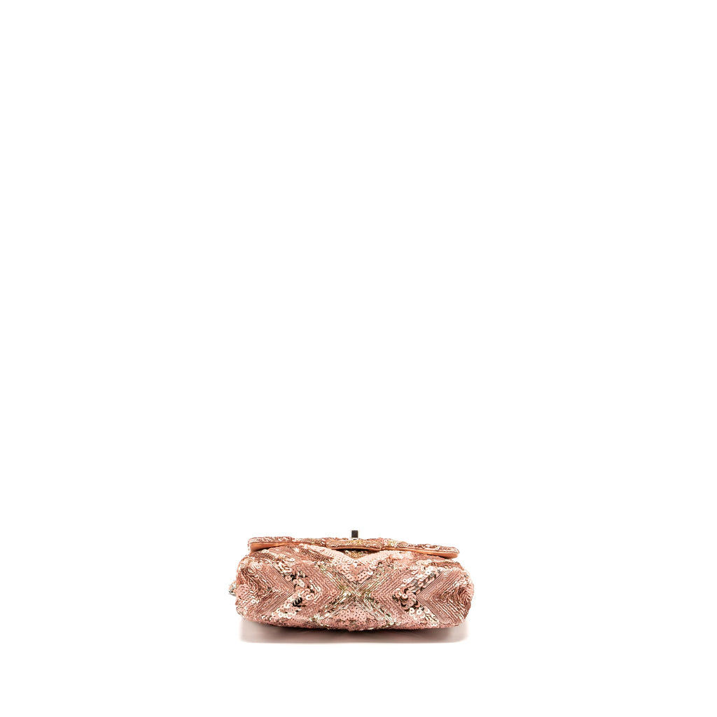 CHANEL CHEVRON MINI FLAP BAG SEQUIN PINK / MULTICOLOUR SHW