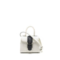 DELVAUX MINI BRILLIANT BAG CALFSKIN/GALUCHAT WHITE/BLACK WITH BLACK HARDWARE