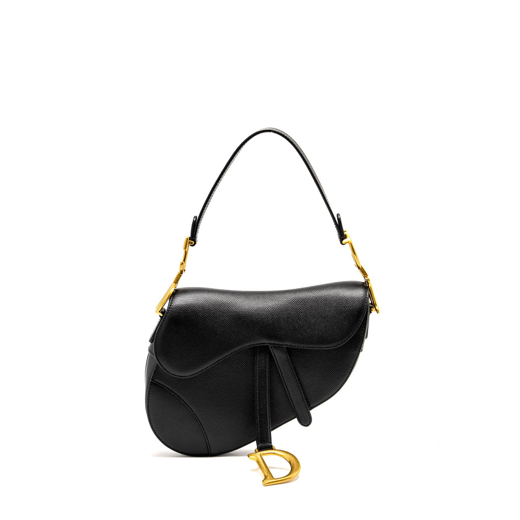 DIOR MEDIUM SADDLE BAG CALFSKIN BLACK GHW