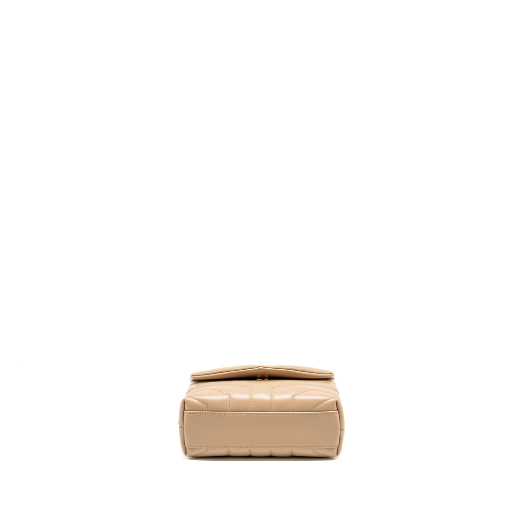 SAINT LAURENT/ YSL LOULOU TOY STRAP BAG CALFSKIN BEIGE GHW