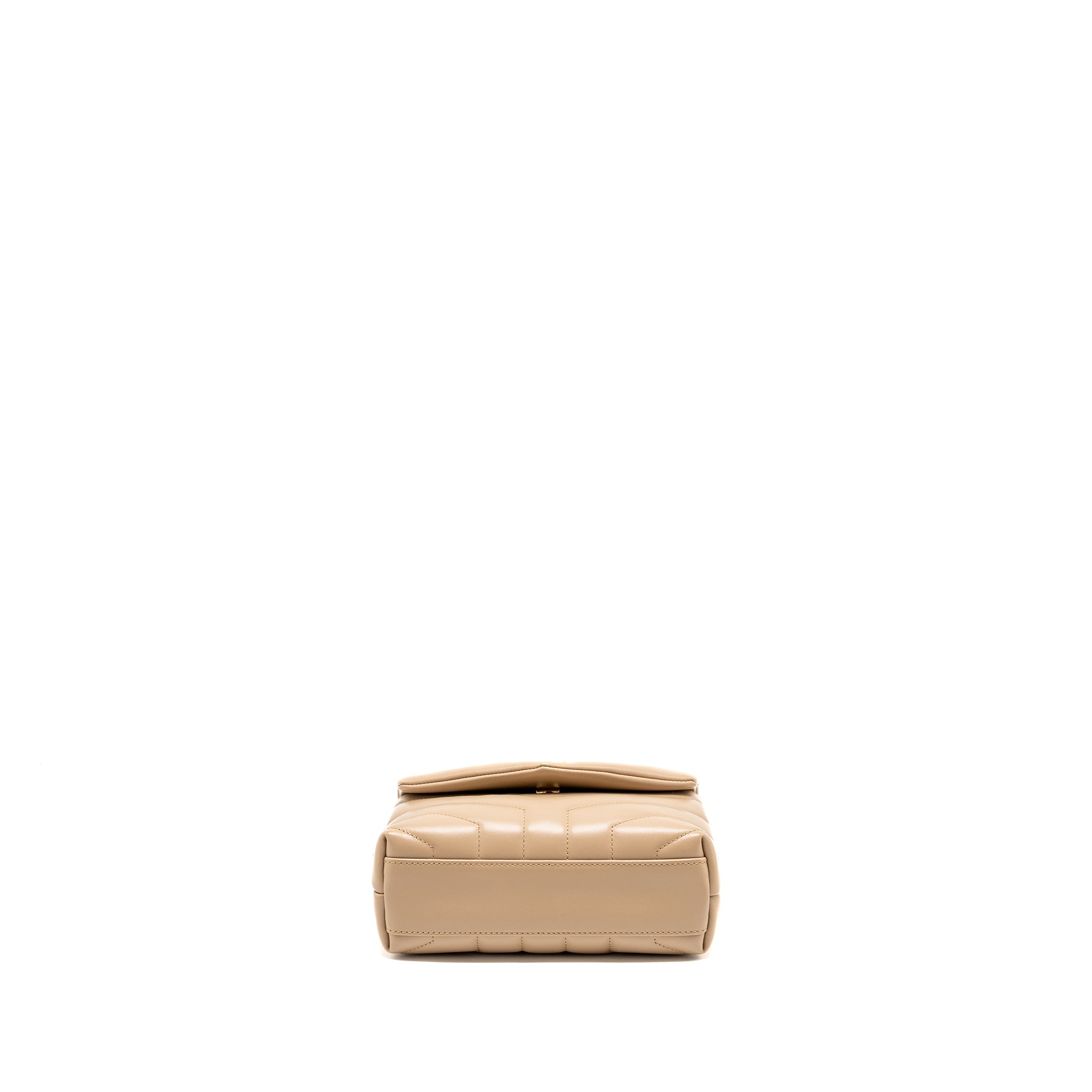 SAINT LAURENT/ YSL LOULOU TOY STRAP BAG CALFSKIN BEIGE GHW
