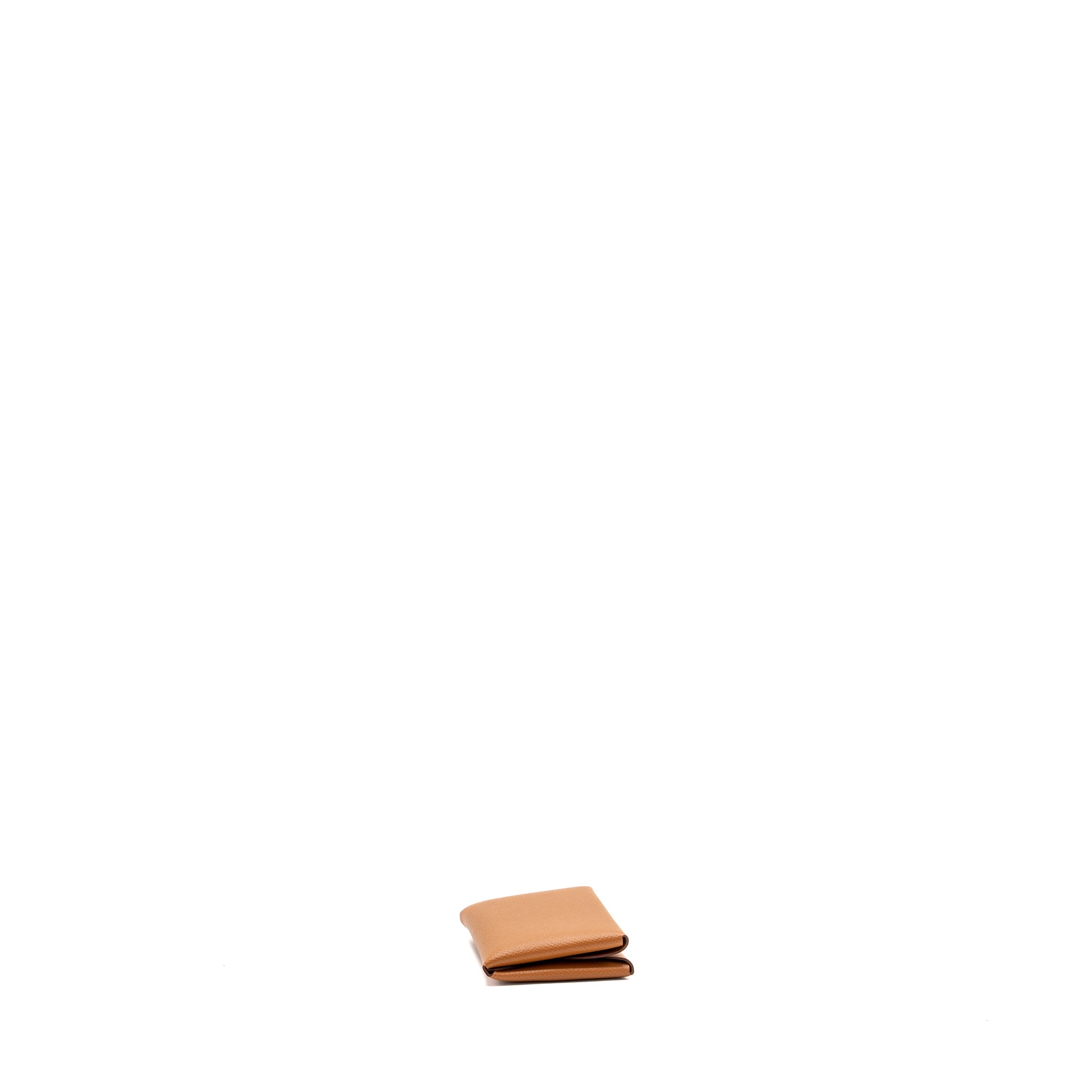 HERMES CALVI DUO CARD HOLDER EPSOM GOLD SHW