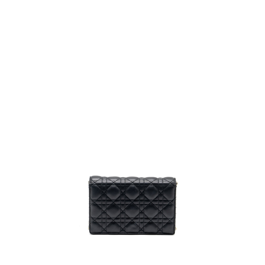 DIOR MY DIOR DAILY CHAIN POUCH LAMBSKIN BLACK LGHW