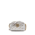GUCCI GG MARMONT CAMERA BAG WITH PEARL LEATHER SILVER GHW