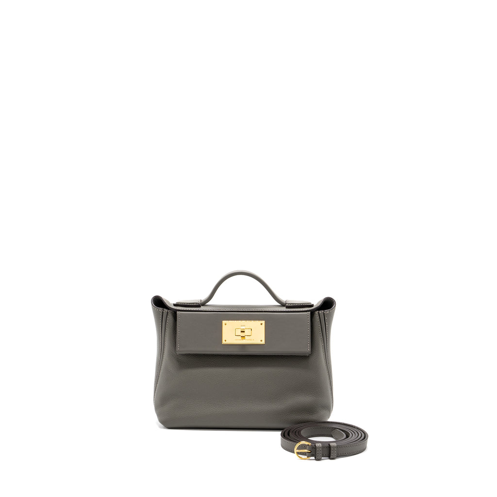 HERMES MINI 24/24 2424 - 21 BAG EVERCOLOR/SWIFT GRIS MEYER GHW