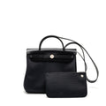 HERMES HERBAG 31 ZIP BAG CANVAS/LEATHER BLACK SHW