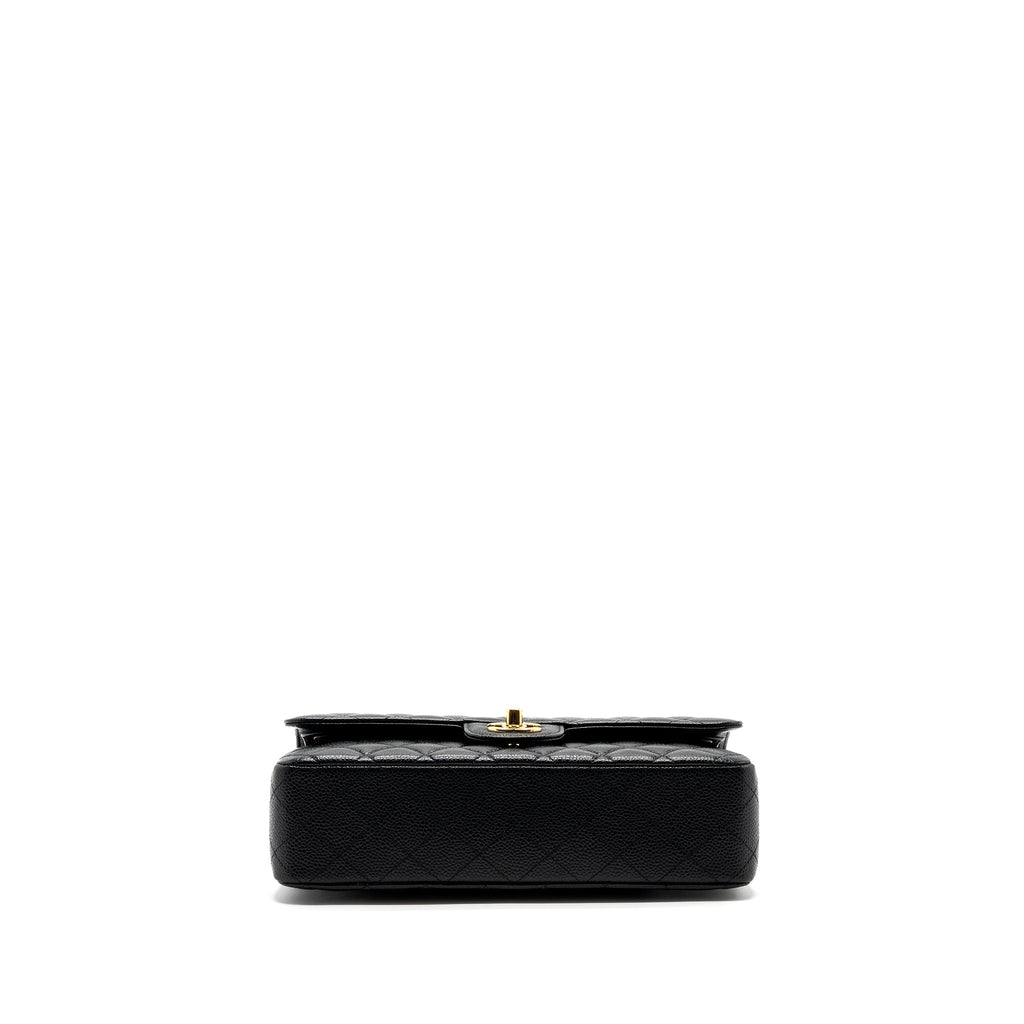 CHANEL MEDIUM CLASSIC DOUBLE FLAP BAG CAVIAR BLACK GHW (MICROCHIP )