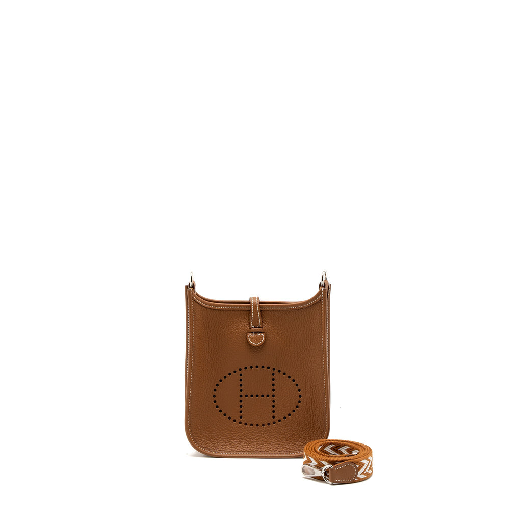 HERMES MINI EVELYNE CLEMENCE GOLD/BLANC SHW