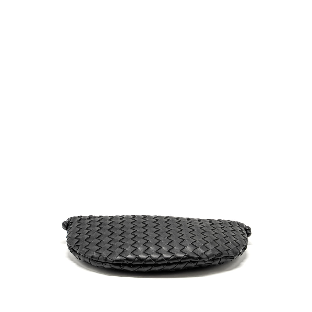 BOTTEGA VENETA MEDIUM TURN POUCH LAMBSKIN BLACK GHW