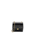 CHANEL 22K RETRO CLASSIC NEW SQUARE LARGE FLAP BAG GOATSKIN BLACK GHW (MICROCHIP)
