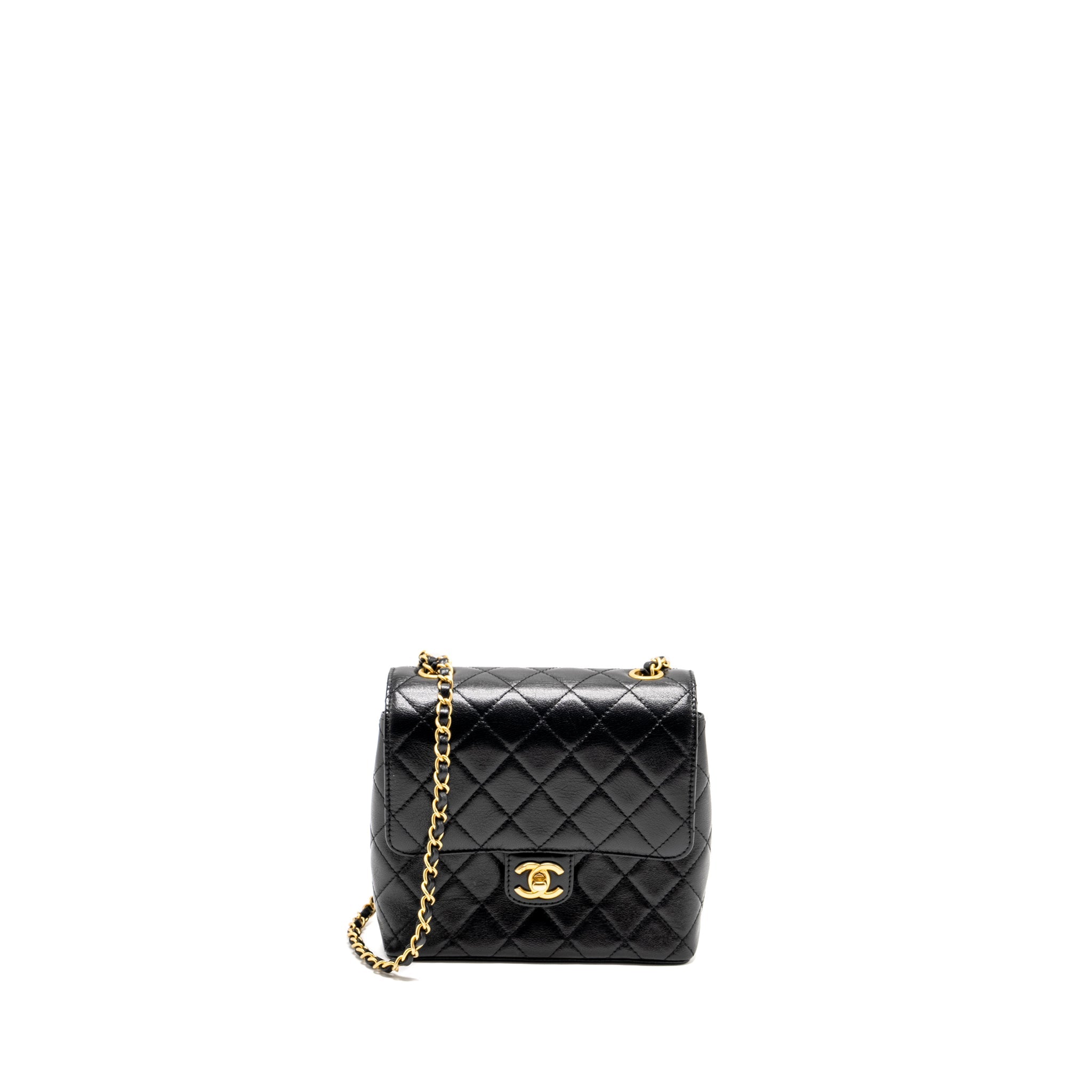 CHANEL 22K RETRO CLASSIC NEW SQUARE LARGE FLAP BAG GOATSKIN BLACK GHW (MICROCHIP)