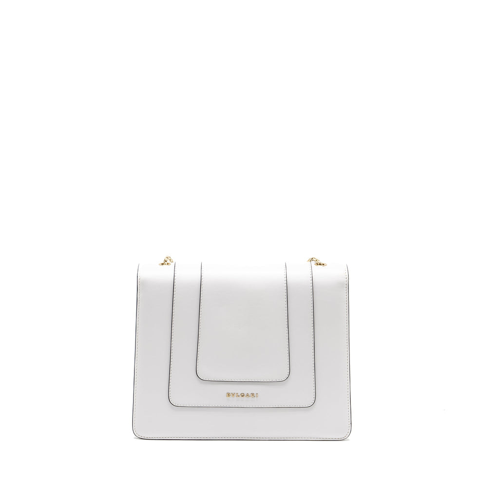 BVLGARI SERPENTI FOREVER CHAIN BAG CALFSKIN WHITE LGHW