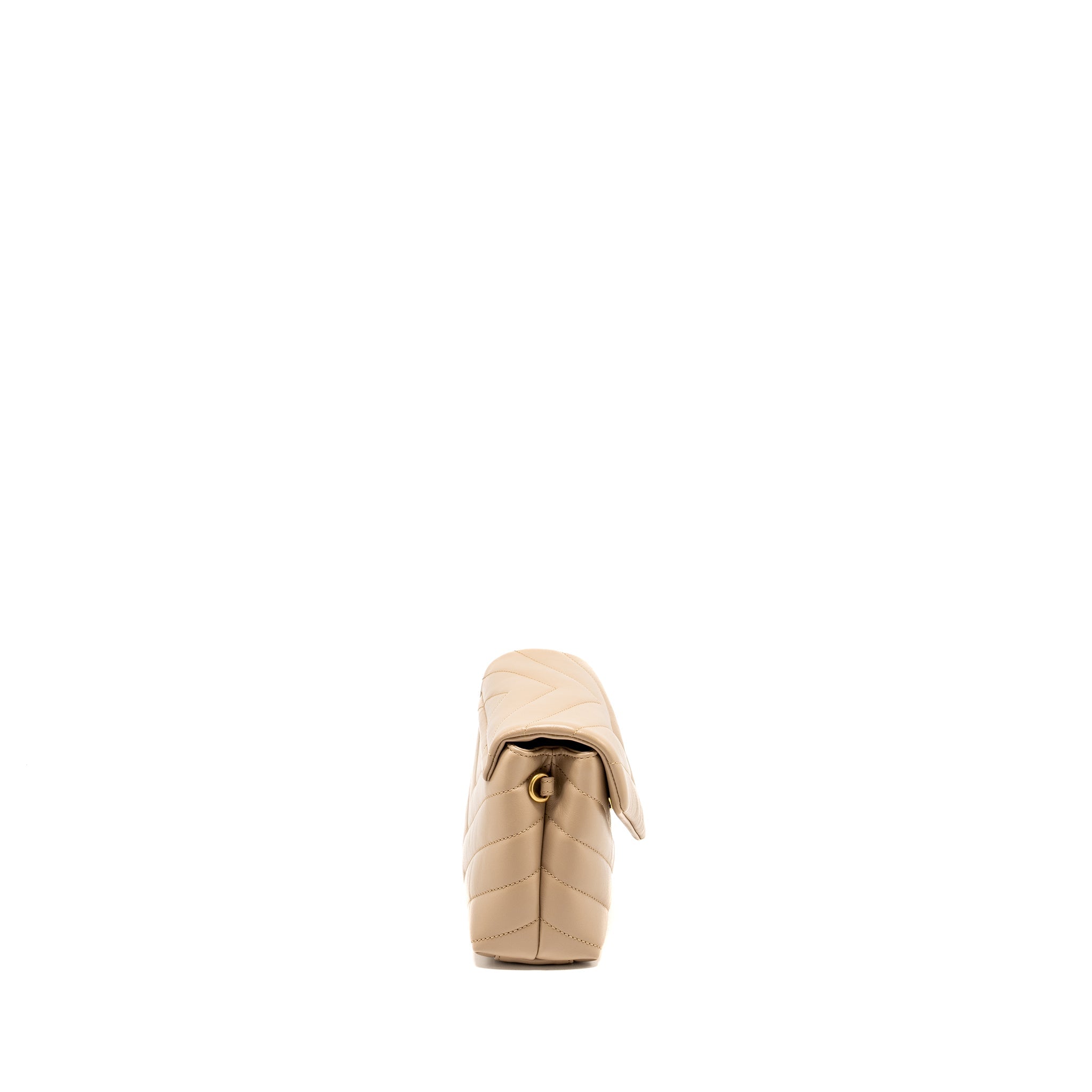 SAINT LAURENT/ YSL LOULOU TOY STRAP BAG CALFSKIN BEIGE GHW